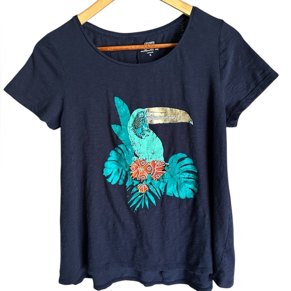 crown & ivy Tops - Navy Blue T-shirt with a Tucan S
